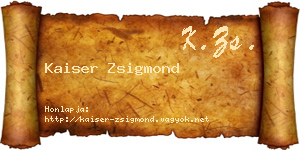 Kaiser Zsigmond névjegykártya